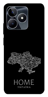 Чехол на Realme C53 Ukraine black map фото 1 из 1
