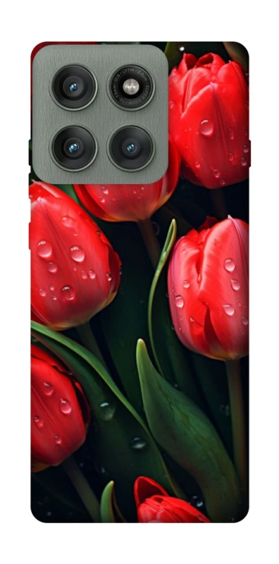 Чехол на Motorola Edge 60 Pro Красные тюльпаны фото 1 из 1
