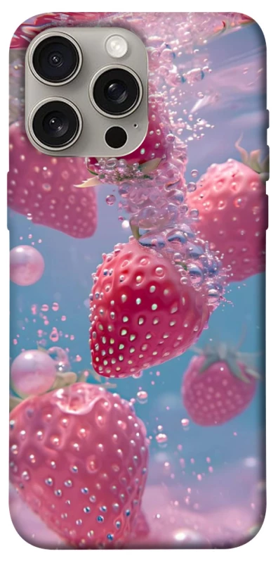 Чехол на Apple iPhone 15 Pro Max (6.7") Клубника в воде фото 1 из 1