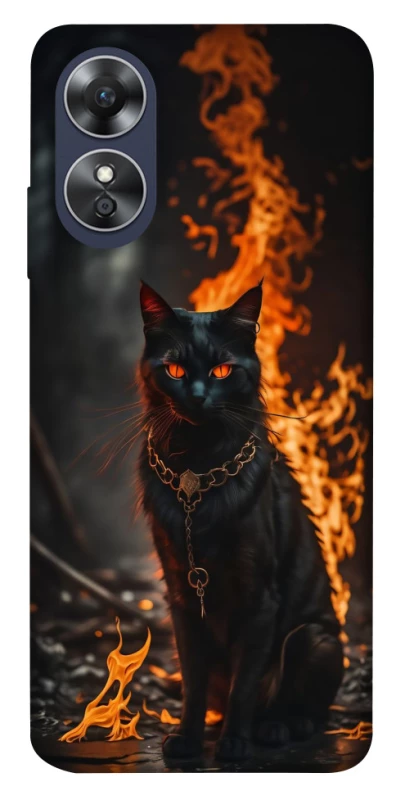 Чехол на Oppo A17 Огненный кот фото 1 из 1
