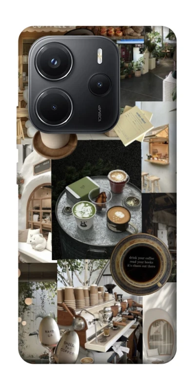 Чохол на Xiaomi Redmi Note 14 4G (Int. version) Coffee collage ver.4 фото 1 з 1