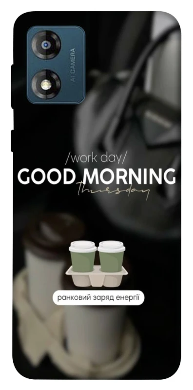 Чохол на Motorola Moto E13 Thursday coffee фото 1 з 1