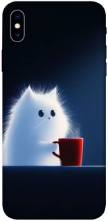 Чехол на Apple iPhone XS Max (6.5") Чехол кот с кофе фото 1 из 1