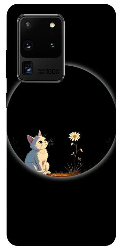 Чехол на Samsung Galaxy S20 Ultra Cat and flower фото 1 из 1