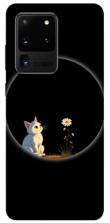 Чехол на Samsung Galaxy S20 Ultra Cat and flower фото 1 из 1