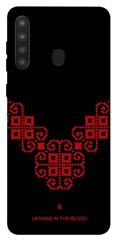 Чохол на Samsung Galaxy A21 Чорно-червона вишиванка фото 1 з 1