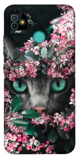 Чохол на TECNO POP 5 Кіт в квітах фото 1 з 1