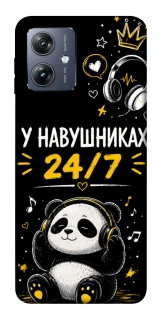 Чехол на Motorola Moto G54 У навушниках 24/7 фото 1 из 1