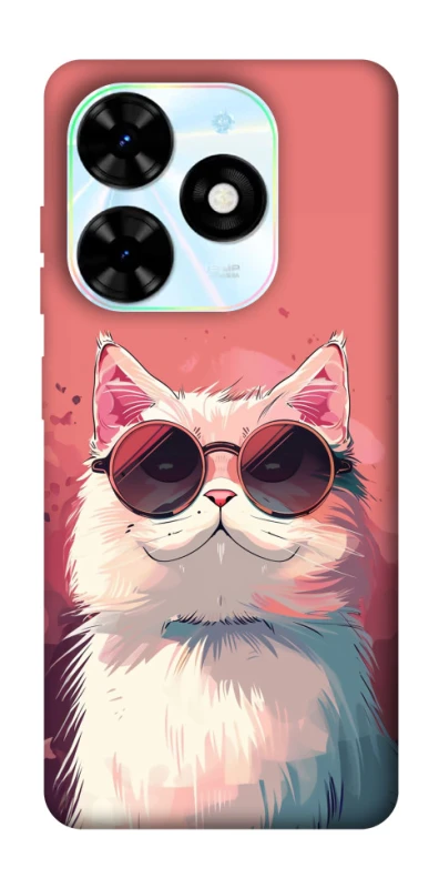 Чохол на TECNO Spark Go 2024 Сat with glasses фото 1 з 1