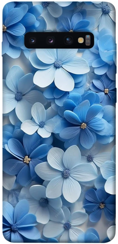 Чехол на Samsung Galaxy S10+ Синие цветы фото 1 из 1