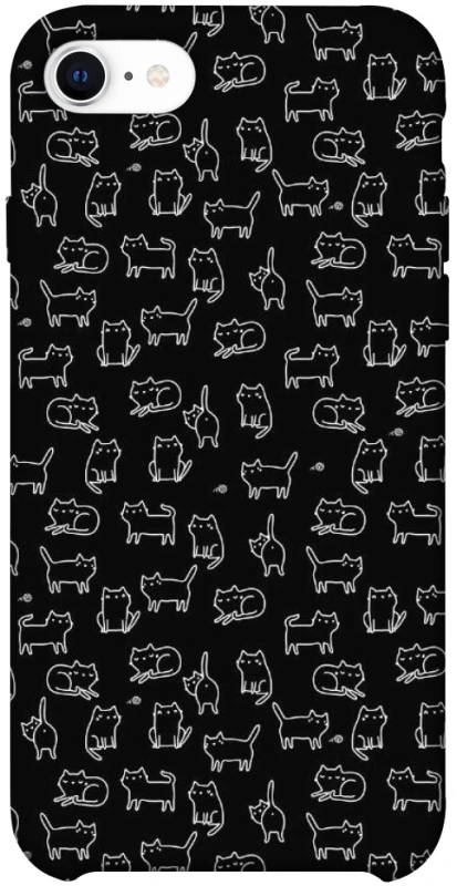 Чохол на Apple iPhone SE (2020) Black Cats фото 1 Чохол на Apple iPhone SE (2020) Black Cats фото 1 з 1