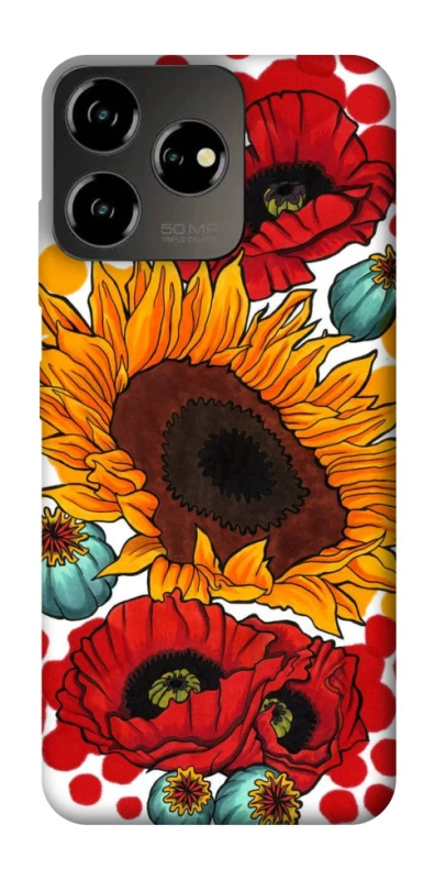 Чохол на ZTE Blade V50 Design 4G Соняшники та маки фото 1 з 1