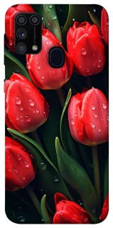 Чохол на Samsung Galaxy M31 Червоні тюльпани фото 1 Чохол на Samsung Galaxy M31 Червоні тюльпани фото 1 з 1
