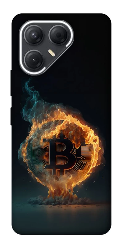 Чехол на TECNO Pova 7 Fire Bitcoin фото 1 из 1