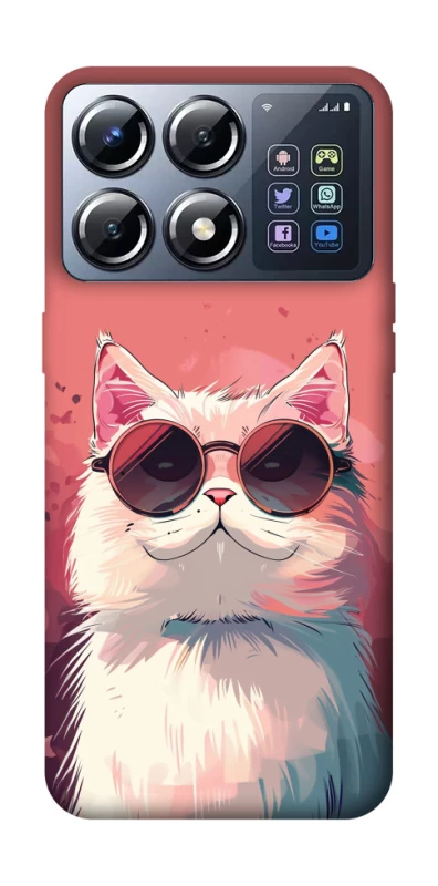 Чохол на Xiaomi POCO X8 Pro Сat with glasses фото 1 з 1