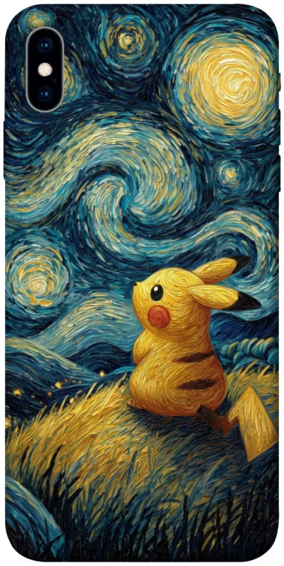 Чохол на Apple iPhone X (5.8") Pikachu and Van Gogh фото 1 з 1