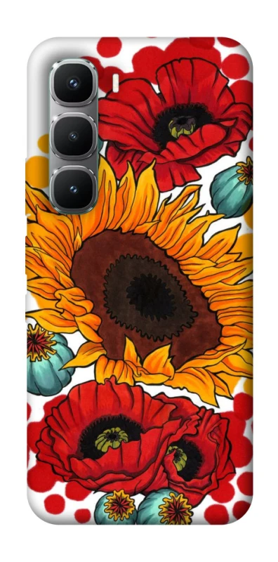 Чохол на Infinix Hot 60 Pro Соняшники та маки фото 1 з 1