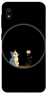 Чехол на Samsung Galaxy A10 (A105F) Cat and flower фото 1 из 1