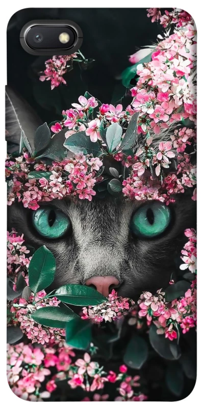 Чохол на Xiaomi Redmi 6A Кіт в квітах фото 1 з 1