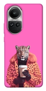 Чехол на Oppo Reno 10 Леопард с кофе фото 1 из 1