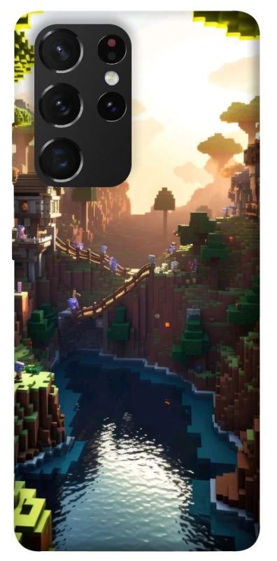 Чохол на Samsung Galaxy S21 Ultra Minecraft sunset фото 1 з 1