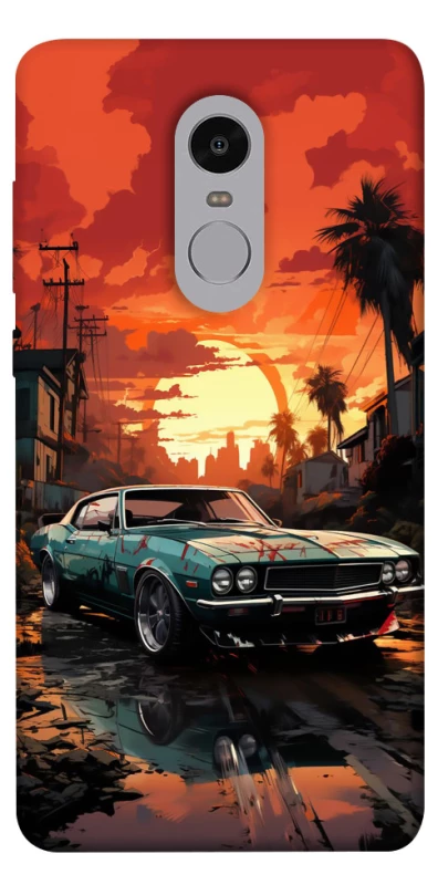 Чехол на Xiaomi Redmi Note 4X / Note 4 (Snapdragon) Car at sunset фото 1 из 1