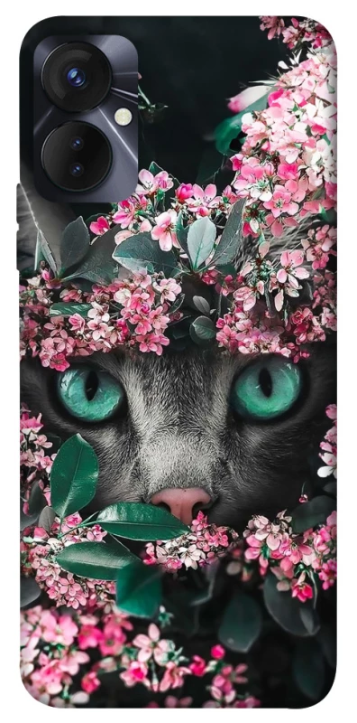 Чохол на TECNO Spark 9 Pro (KH7n) Кіт в квітах фото 1 з 1
