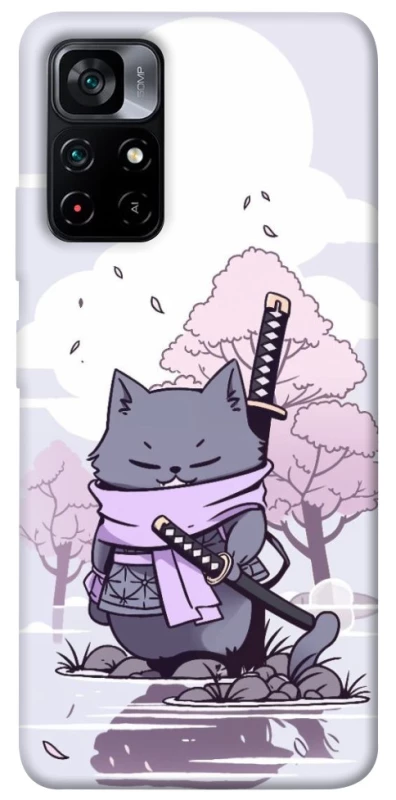 Чехол на Xiaomi Poco M4 Pro 5G Samurai cat фото 1 из 1
