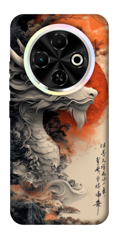 Чехол на TECNO Spark 30C white dragon фото 1 из 1