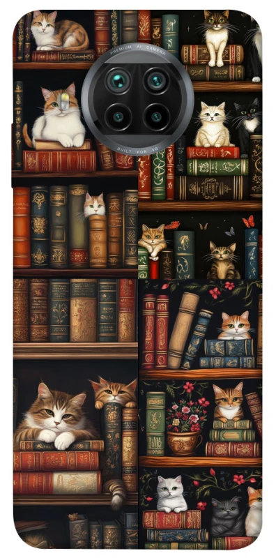 Чохол на Xiaomi Mi 10T Lite / Redmi Note 9 Pro 5G Cats & Books фото 1 з 1