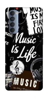 Чехол на Oppo Reno 4 Pro Music is Life фото 1 из 1