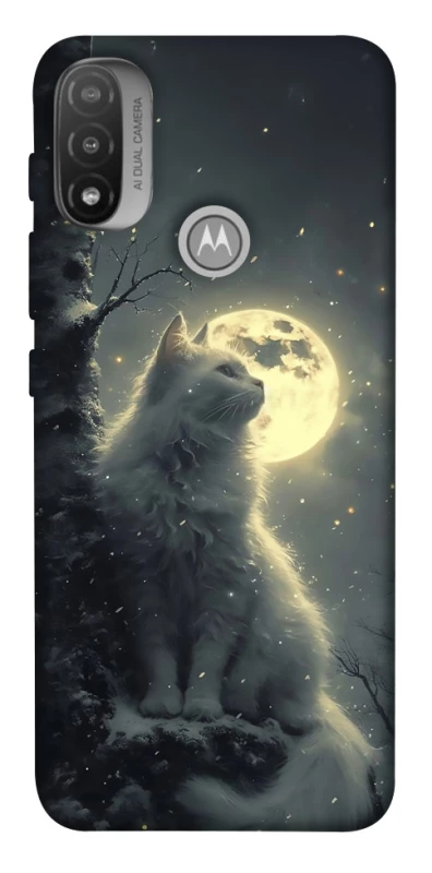 Чохол на Motorola Moto E20 Кіт під місяцем фото 1 з 1