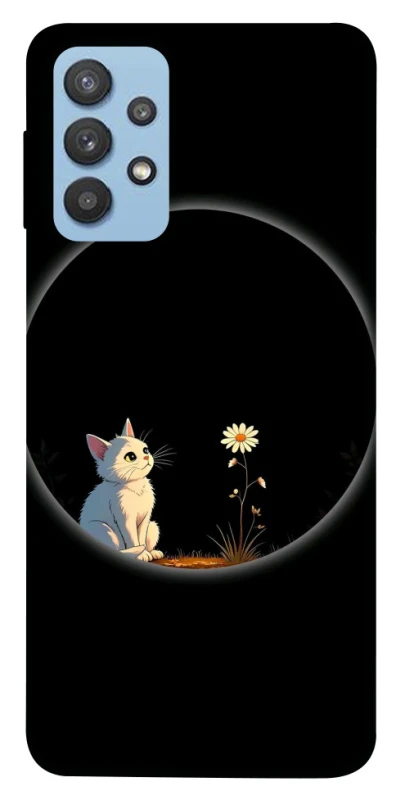 Чохол на Samsung Galaxy M32 Cat and flower фото 1 з 1