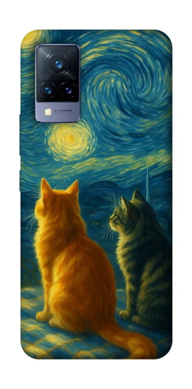 Чохол на Vivo V21 Cats under the stars фото 1 з 1