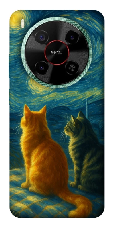 Чохол на ZTE Nubia V70 Max Cats under the stars фото 1 з 1