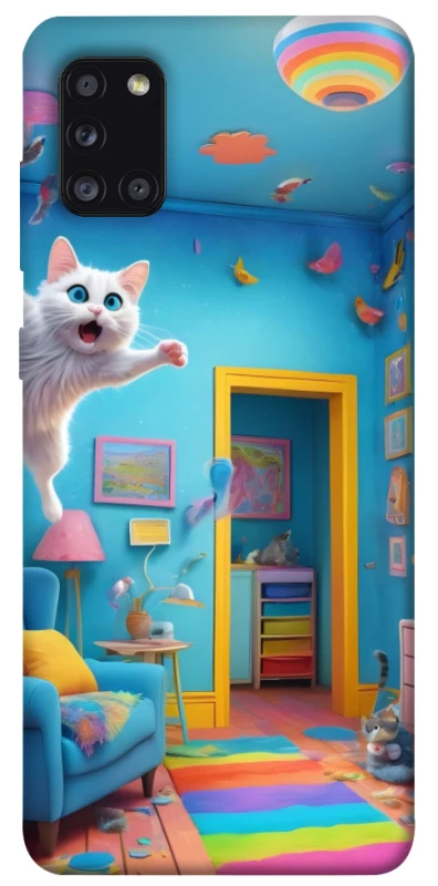 Чехол на Samsung Galaxy A31 crazy cat фото 1 из 1