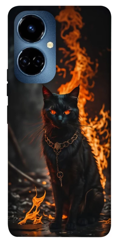 Чохол на TECNO Camon 19 Pro Вогняний кіт фото 1 з 1