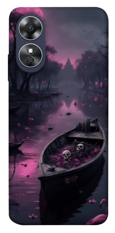 Чехол на Oppo A17 Boat and flamingo фото 1 из 1