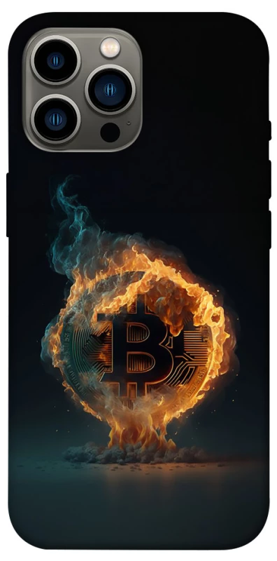 Чехол на Apple iPhone 12 Pro Max (6.7") Fire Bitcoin фото 1 из 1