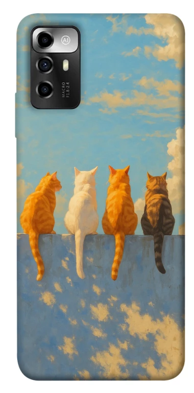 Чехол на ZTE Blade A72 cats on wall фото 1 из 1
