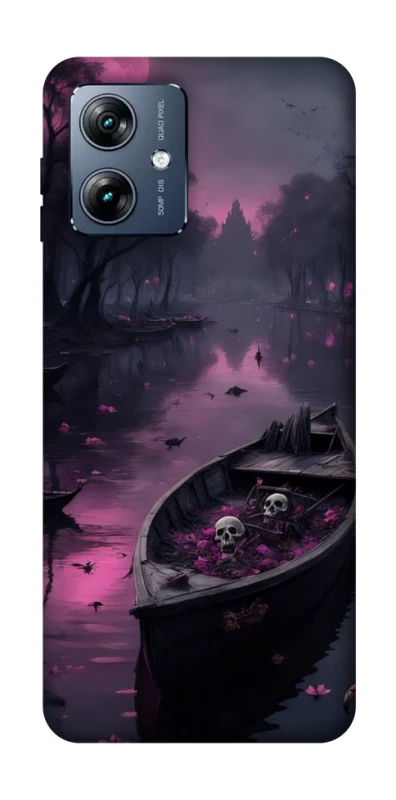 Чехол на Motorola Moto G54 Power Boat and flamingo фото 1 из 1