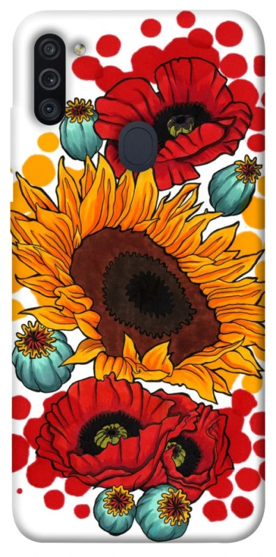 Чехол на Samsung Galaxy M11 Подсолнечники и маки фото 1 из 1