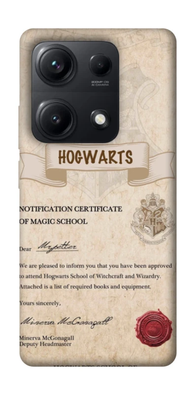 Чехол на Xiaomi Redmi Note 14S The Hogwarts acceptance letter фото 1 из 1
