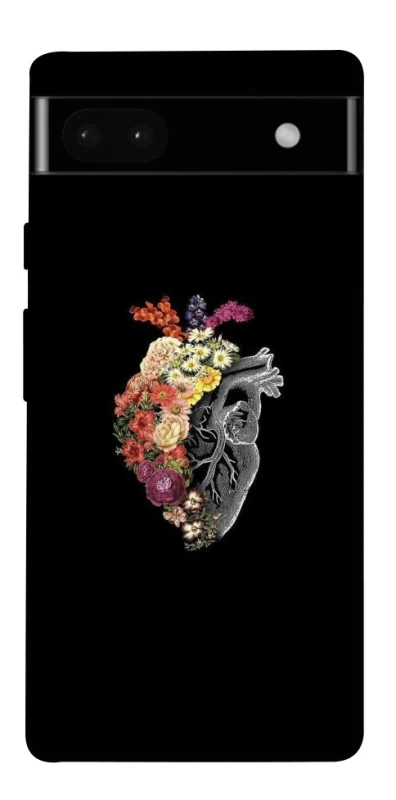 Чохол на Google Pixel 6a Heart with flowers фото 1 з 1