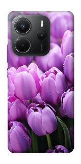 Чехол на Xiaomi Redmi Note 14 4G (Int. version) Фиолетовые тюльпаны фото 1 из 1