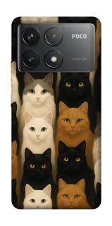 Чехол на Xiaomi Poco F6 Pro Colorful Cat Collage фото 1 Чехол на Xiaomi Poco F6 Pro Colorful Cat Collage фото 1 из 1