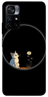 Чехол на Xiaomi Poco M4 Pro 5G Cat and flower фото 1 из 1