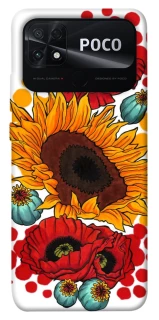 Чехол на Xiaomi Poco C40 Подсолнечники и маки фото 1 из 1