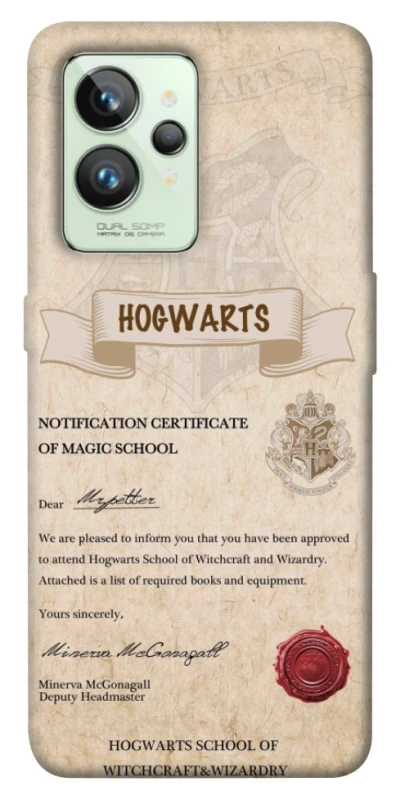 Чохол на Realme GT2 The Hogwarts acceptance letter фото 1 з 1