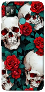 Чохол на TECNO POP 4 skull and rose фото 1 з 1